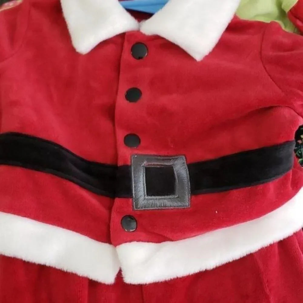 Cherokee Santa Claus red white black Suit‎ 2 piece 0-3 month outfit